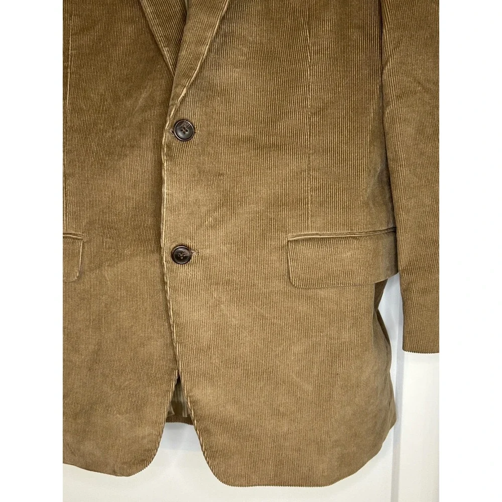 Joseph & Feiss Mens Corduroy Sport Coat Blazer Jacket‎ Tan 41R Lined Academia